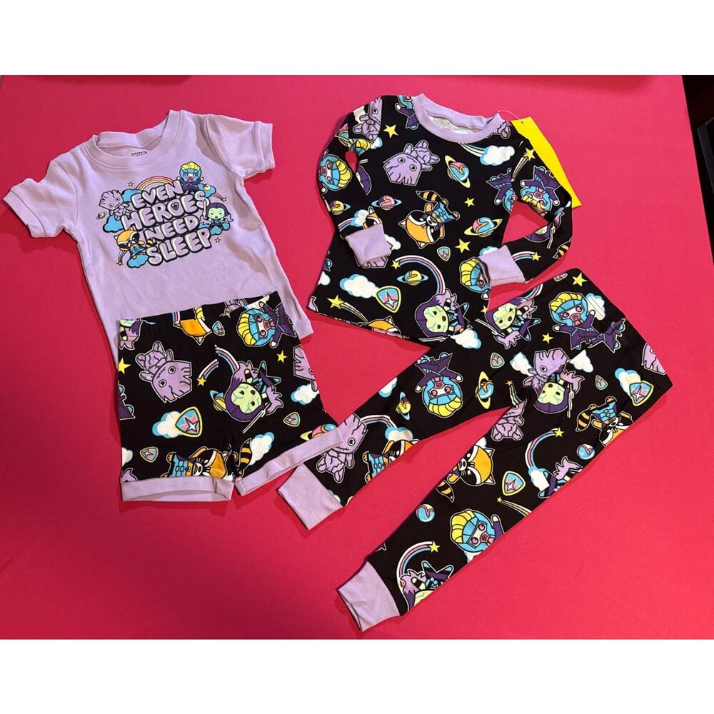 Marvel Girls 2T Guardians of the Galaxy Super Hero 4-Piece Pajama Set Hero’s